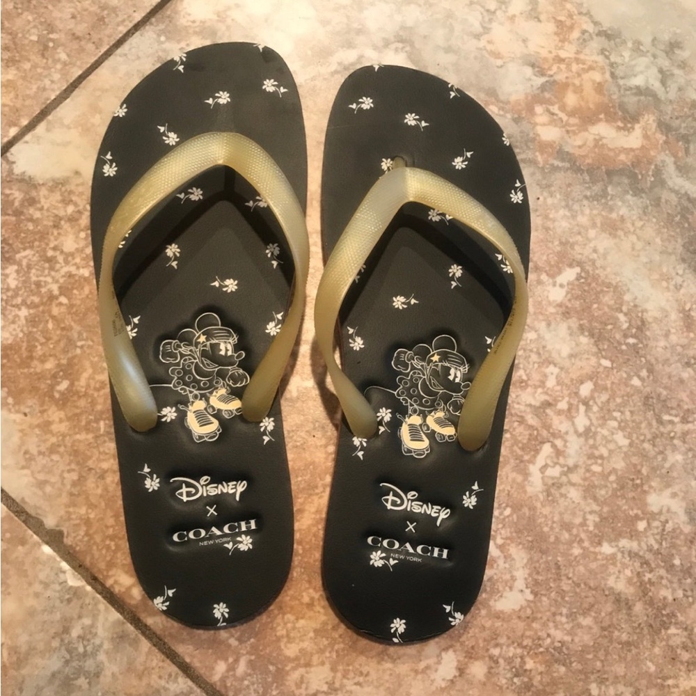 Disney  x coach minnie  flip flops
